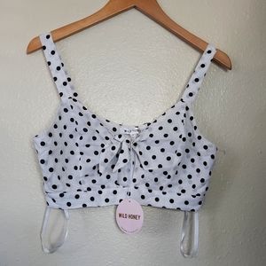 Black polka dot top
